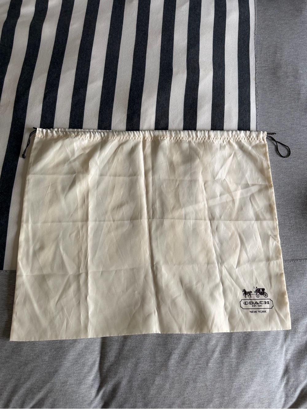 Large Coach Cream Silk Dust Bag